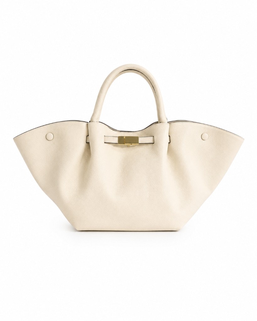 Calf Leather Tote Bag Off-White спереди