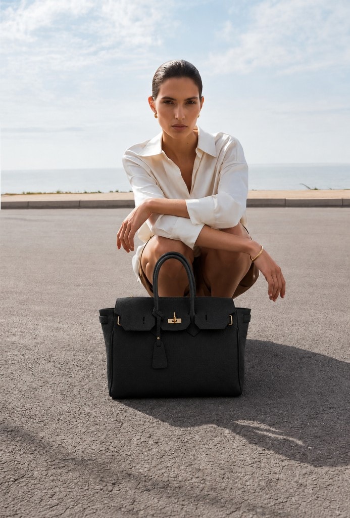 Classic Leather Tote Bag Black в образе