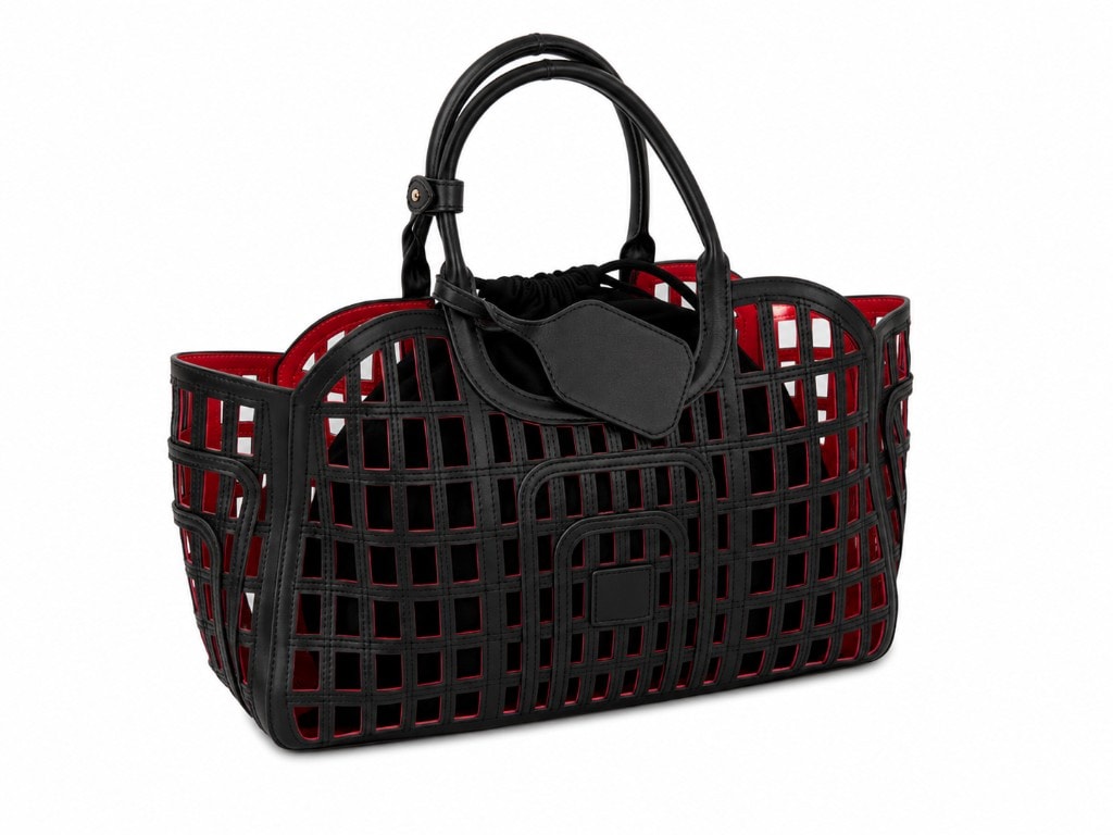 Milano Cage Tote Bag Black / Red — под углом