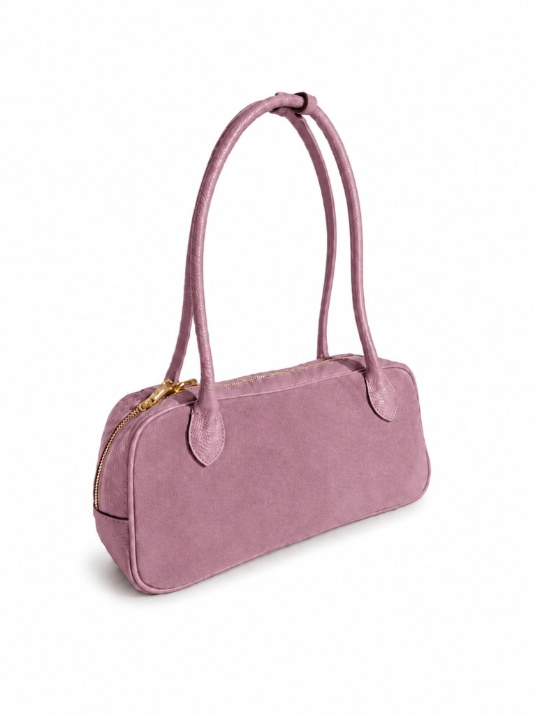 Premium Suede Shoulder Bag Pink — вид спереди